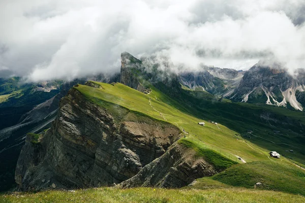 Seceda Mountain Ridgeline Dolomites Ιταλία — Φωτογραφία Αρχείου