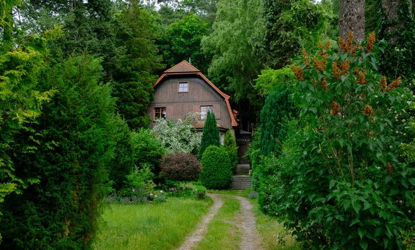Απομονωμένη Cottage Πνιγμού Στο Πράσινο Στο Sopot Περίχωρα Royalty Free Εικόνες Αρχείου