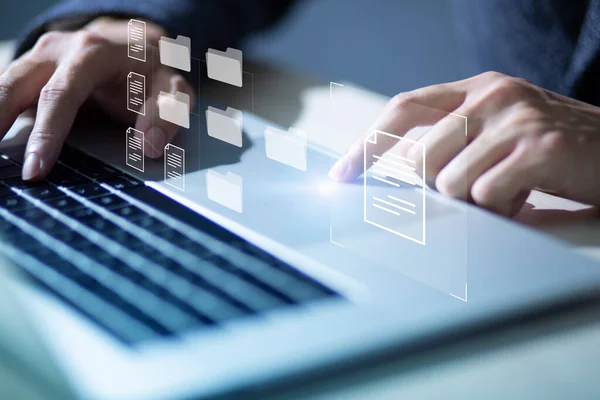 Document Management System (DMS) Online Document Database and automated processes to manage files, knowledge, and documents in an organization effectively with ERP, enterprise business technology.