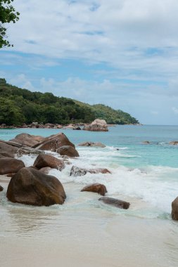 The fascinating rock formations at Anse Lazio beach in the Seychelles