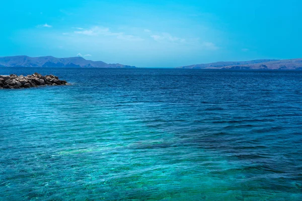 stock image View from senj to Velebit and the islands of Krk and Prvic. in early summer.