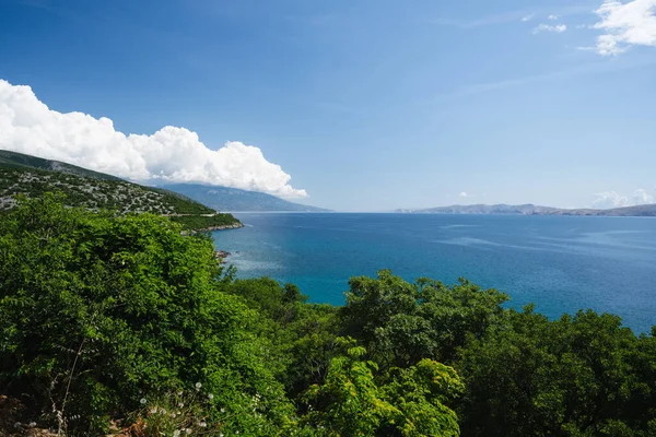 Widok Chorwackie Wybrzeże Adriatyku Wzdłuż Gór Velebit — Zdjęcie stockowe