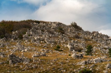 Hırvatistan Dağları 'ndaki Malic Dağı' nın zirvesinin manzarası.