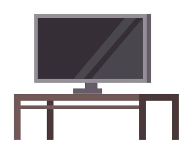 TV ekranlı televizyon monitörü film izleme konsepti. Vektör düz grafik tasarım çizimi