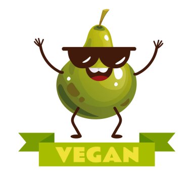 Vejetaryen meyve tatlı karakter izole kavramı. Vektör düz grafik tasarım çizimi