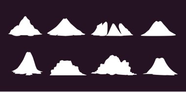 Dağ taşı silueti tepesi izole edilmiş bir konsept. Vektör tasarımı grafik illüstrasyonu