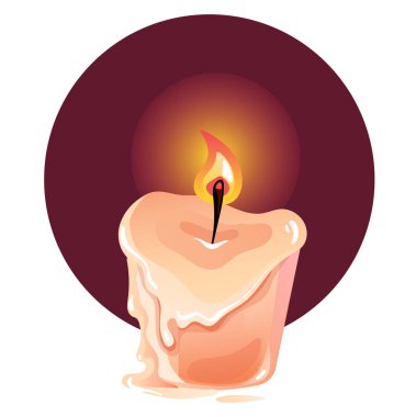 Mum yakma animasyonu izole edilmiş bir kavram. Vektör grafik tasarımı illüstrasyonu