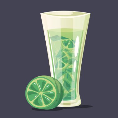 Cocktail alcohol tropical drinks isolated set. Vector flat cartoon design element illustration clipart