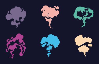 Bulutların kokusu kötü kokulu, izole edilmiş koltuk altı kokusu. Vektör düz grafik tasarım çizimi