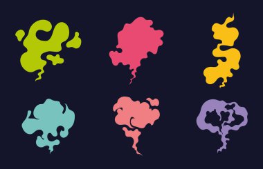 Bulutların kokusu kötü kokulu, izole edilmiş koltuk altı kokusu. Vektör düz grafik tasarım çizimi