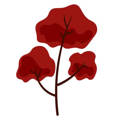 Sonbahar ağacı soyutlanmış bir kavram. Vektör düz grafik tasarım çizgi film illüstrasyonu