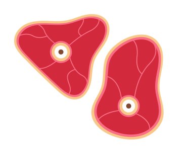 Et bileşimi kesme kavramı izole edilmiş. Vektör düz grafik tasarım çizgi film illüstrasyonu