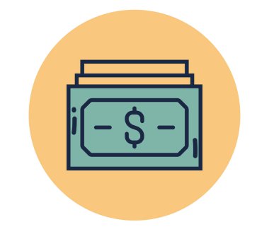 Para yığını simgesi düz basit stil izole kavramı. Vektör grafik tasarım çizim ögesi