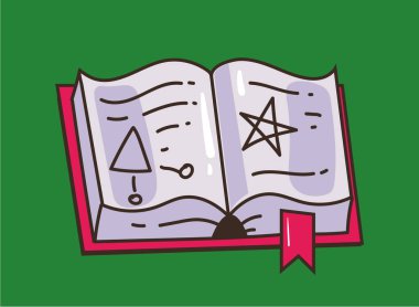 Sihirli kitap yığını basit satır biçimi izole kavramı