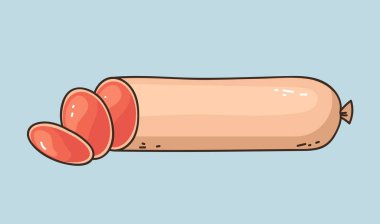 Sosis dilimi basit çizgi biçimi izole kavramı