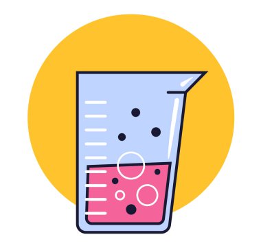 Kimya laboratuvarı test tüpleri izole edilmiş konsept. Vektör düz grafik tasarım çizimi