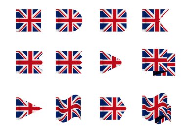 İngiliz bayrağı Londra, İngiltere, İngiltere, ulusal birlik seti. Vektör grafik tasarım ögesi çizimi