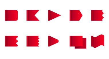Bayraklar farklı şekillerde izole edilmiş. Vektör düz grafik tasarım çizimi