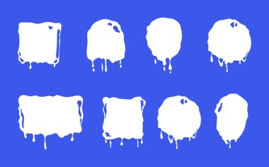 Sütlü yoğurt logosu sıçrama lekesi çerçeve izole. Vektör grafik tasarımı illüstrasyonu