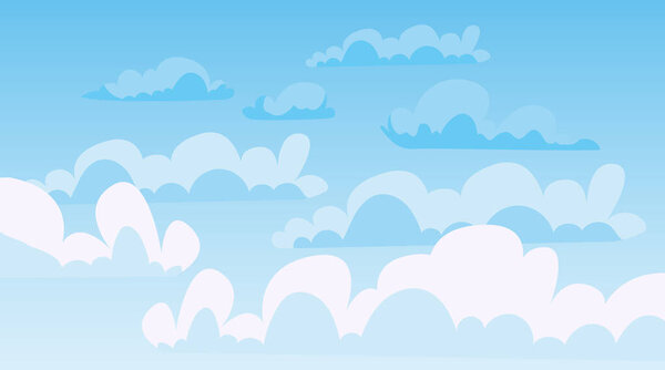 Cloud sky blue air background concept. Vector graphic design illustration