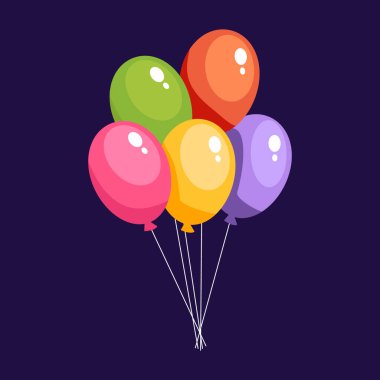 Beyaz arka planda izole edilmiş balonlar. Vektör düz grafik tasarım elemanı gösterimi