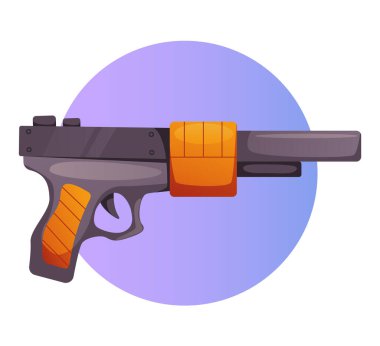 Oyun konsolu joystick tabancası izole konsept. Vektör düz grafik tasarım çizimi