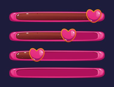 Oyun ui arayüzü menüsü tahta kaydıracı izole edildi. Vektör düz grafik tasarım elemanı çizimi