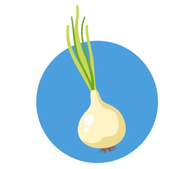 Toprak toprakta soğan yetişir. İzole edilmiş kavram. Vektör grafik tasarım çizim ögesi