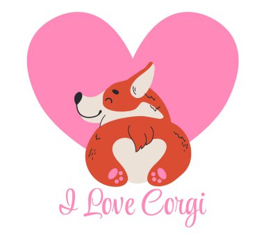 Corgi konseptine bayılırım. Vektör grafik tasarım çizim ögesi