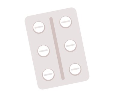 İlaç şişesi düz ilaç tableti antibiyotik ilaç konsepti. Vektör grafik tasarımı illüstrasyonu