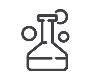 Kimya laboratuvarı test tüpleri izole edilmiş konsept. Vektör düz grafik tasarım çizimi