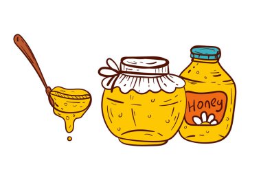 Bal peteği bal yemeği basit çizgi biçimi izole kavramı