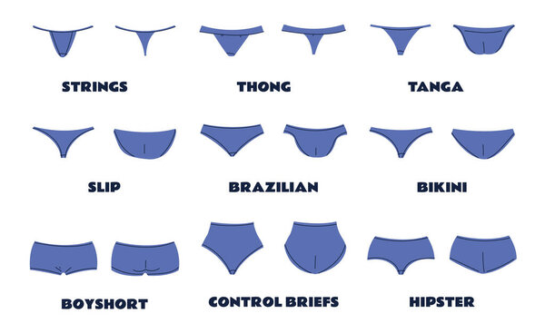 Woman underwear silhouette model line modern style concept set. Vector graphic design illustration