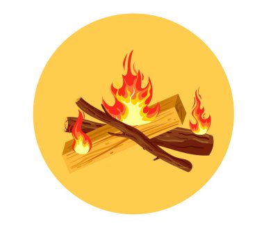 Ateş çizgi filmi izole edilmiş kavramı yakar. Vektör grafik tasarımı illüstrasyonu