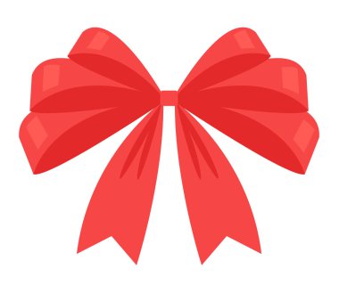 Kırmızı dekoratif yay ikonu izole edilmiş konsept. Vektör düz grafik tasarımı izole edilmiş illüstrasyon