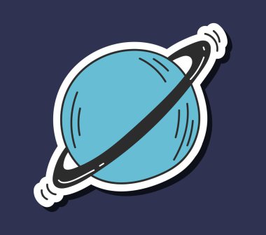 İzole edilmiş gezegenler. Vektör düz çizgi film grafik tasarım çizimi