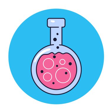 Laboratuvar şişe şişesi kimya biyolojisi mikroskobu izole edildi. Vektör düz grafik tasarım çizgi film illüstrasyonu