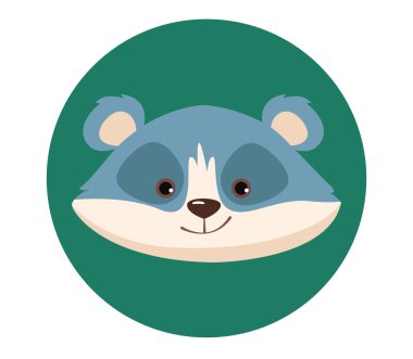 Raccoon character head concept. Vector graphic design illustration  clipart