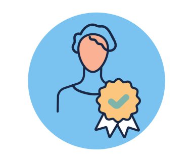 Ödül madalyaları düz çizgi simgeleri seti. Vektör grafik tasarım çizim ögesi