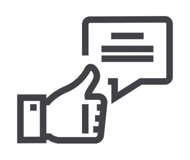 Geri bildirim çizgisi simgeleri. Taslak semboller seti, basit grafik elementler, modern doğrusal stil siyah piktogram koleksiyonu. Vektör satırı simgeleri ayarlandı