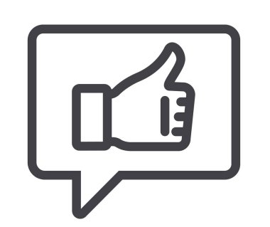 Geri bildirim çizgisi simgeleri. Taslak semboller seti, basit grafik elementler, modern doğrusal stil siyah piktogram koleksiyonu. Vektör satırı simgeleri ayarlandı