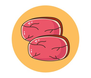 Et bileşimi kesme kavramı izole edilmiş. Vektör düz grafik tasarım çizgi film illüstrasyonu