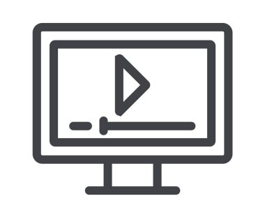 Çevrimiçi iş eğitimi ikonu konsepti. Vektör grafik tasarımı illüstrasyonu