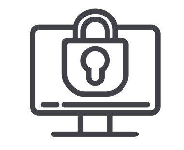 İnternet siber güvenlik izole edilmiş ağ simgesi. Vektör düz grafik tasarım çizgi filmi