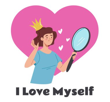 Başında altın taç olan insanlar. Bencillik ve bencillik kavramını seviyorum. Vektör grafik basit karalama çizgisi tasarım çizimi illüstrasyonu