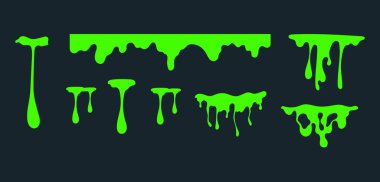 Yeşil yapışkan balçık izole düz set tasarım elementi