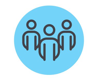 İş adamları, çalışanların patronlarının birlikte çalışması. İş başarısı takım çalışması konsepti. Düz çizgi ince izole simge seti