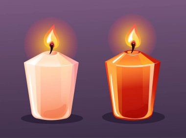 Mum yakma animasyonu izole edilmiş bir kavram. Vektör grafik tasarımı illüstrasyonu