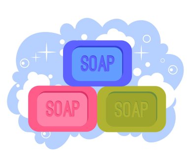 Köpüklü sabun izole tasarım elementi. Vektör düz grafik tasarım çizimi