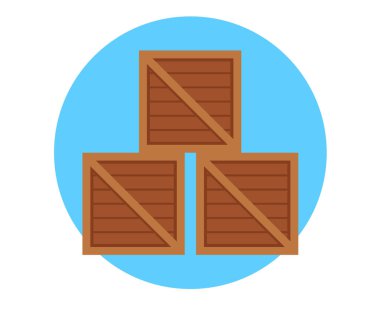 Karton kutular simgesi düz stil basit tasarım konsepti. Vektör düz çizgi film grafik çizimi